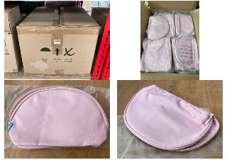 LARGE QTY OF SCHOLL SMALL MAKE UP STYLE BAGS IN BABY PINK: LOCATION - BR3