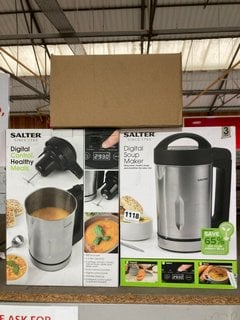 3 X ASSORTED SMALL KITCHEN APPLIANCES TO INCLUDE SALTER DIGITAL SOUP MAKER: LOCATION - CR3