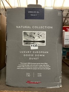 JOHN LEWIS & PARTNERS NATURAL COLLECTION LUXURY EUROPEAN GOOSE DOWN EMPEROR DUVET : 4.5 + 9 TOG - RRP £395: LOCATION - CR4