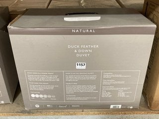 JOHN LEWIS & PARTNERS NATURAL DUCK FEATHER & DOWN DOUBLE DUVET : 4.5 + 9 TOG: LOCATION - CR5