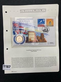 A COMMEMORATIVE FIRST DAY COIN COVER : THE HISTORY OF WORLD WAR TWO £2 COIN: LOCATION - CR8