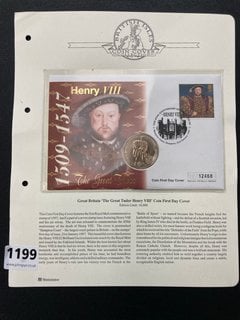 HENRY VIII FIRST DAY COMMEMORATIVE £2 COIN COVER: LOCATION - CR8