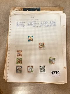 A COLLECTION OF VINTAGE STAMPS ON SHEETS: LOCATION - CR9