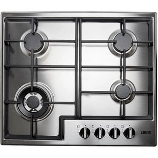 ZANUSSI 60CM FOUR BURNER GAS HOB: MODEL ZGNN645X - RRP £199: LOCATION - B7