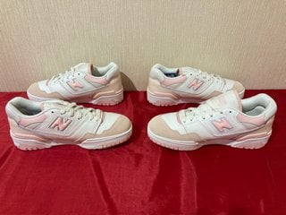 NEW BALANCE BBW550WP TRAINERS IN WHITE/PINK - UK SIZE 5 TO INCLUDE NEW BALANCE BBW550WP TRAINERS IN WHITE/PINK - UK SIZE 4 - COMBINED RRP £240: LOCATION - LUXURY