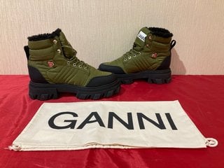 GANNI S1873 KALAMATA LACE UP HIKING BOOTS - UK SIZE 8 - RRP £345: LOCATION - LUXURY