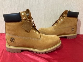 TIMBERLAND PREMIUM WATERPROOF LACE UP BOOTS IN WHEAT NUBUCK - UK SIZE 11 - RRP £190: LOCATION - LUXURY