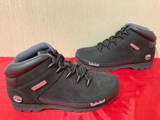 TIMBERLAND MENS EURO SPRINT MID HIKER BOOTS IN BLACK NUBUCK - UK SIZE 10 - RRP £145: LOCATION - LUXURY