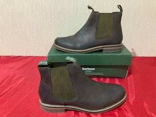 BARBOUR FARSLEY CHELSEA BOOTS IN CHOCOLATE - UK SIZE 11 - RRP £129: LOCATION - LUXURY