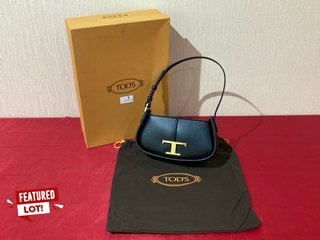 TODS WOMENS DEMI LUNE MICRO LEATHER BAG IN BLACK - RRP £910: LOCATION - LUXURY