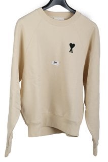 AMI X COGGLES DE COEUR COTTON JERSEY SWEATSHIRT IN IVORY - UK SIZE LARGE - RRP £270: LOCATION - LUXURY