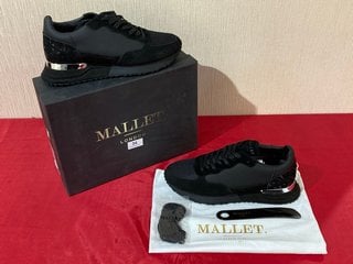 MALLET LONDON POPHAM BLACK TRAINERS - UK SIZE 9 - RRP £185: LOCATION - LUXURY