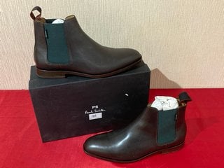 P.S PAUL SMITH GERALD CHELSEA BOOTS IN CHOCOLATE - UK SIZE 8 - RRP £210: LOCATION - LUXURY