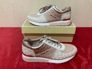 MICHAEL KORS ALLIE TRAINERS IN ROSE GOLD - UK SIZE 9 - RRP £170: LOCATION - LUXURY