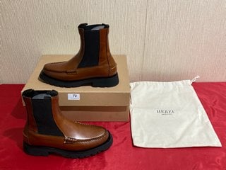 HEREU TREAD SOLE MID-CALF CHELSEA BOOTS IN TAN - UK SIZE 5 - RRP £470: LOCATION - LUXURY