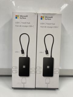 2X MICROSOFT SURFACE USB-C TRAVEL HUB (ORIGINAL RRP - £150) IN BLACK: MODEL NO 1E4-000002 (BRAND NEW SEALED). (SEALED UNIT). [JPTB4745]