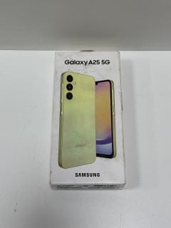 SAMSUNG GALAXY A25 5G 128 GB SMARTPHONE IN YELLOW: MODEL NO SM-A256E/DSN (WITH BOX & ALL ACCESSORIES, WEAR TO BOX) [JPTM126740]. (SEALED UNIT). THIS PRODUCT IS FULLY FUNCTIONAL AND IS PART OF OUR PRE