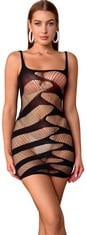 8 X BOMMI FAIRY WOMEN’S SEXY FISHNET BODYSUIT LINGERIE NIGHT DRESS STRETCHY BODYCON SEE THROUGH HOLLOW OUT BABYDOLL STRAIGHT NECK REVERSIBLE MINI DRESS (BLUE): LOCATION - B RACK