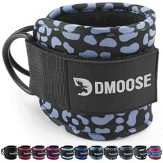 39 X DMOOSE ANKLE STRAPS FOR CABLE MACHINE ATTACHMENTS - GYM ANKLE CUFF FOR KICKBACKS, GLUTE WORKOUTS, LEG EXTENSIONS, CURLS, BOOTY HIP ABDUCTORS EXERCISE FOR MEN AND WOMEN, ADJUSTABLE NEOPRENE SUPPO