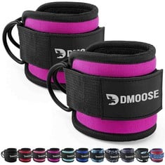 42 X DMOOSE FITNESS ANKLE STRAPS FOR CABLE MACHINES - ONE SIZE FIT WITH PREMIUM PADDING, GLUTE KICKBACK ANKLE STRAP FOR WOMEN & MEN, CABLE ATTACHMENTS FOR GYM, BOOTY WORKOUTS, LEG EXTENSION & HIP ABD