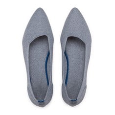 6 X WOMENS POINTED TOE BALLET FLAT KNIT DRESS SHOES LOW WEDGE FLAT SHOES COMFORT SLIP ON FLATS SHOES FOR WOMAN CLASSIC SOFTABLE SHOES GREY - TOTAL RRP £200: LOCATION - A RACK