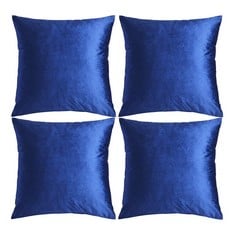 QUANTITY OF  GIGIZAZA CUSHION COVERS 18X18 BLUE VELVET CUSHION COVERS SQUARE SOFT THROW PILLOW COUCH COVERS CASES FOR BEDROOM LIVING ROOM 45X45 SET OF 4 - TOTAL RRP £2259: LOCATION - A RACK