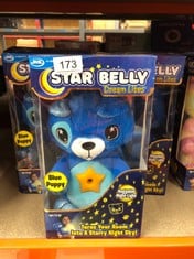 QUANTITY OF BABY & TODDLER ITEMS TO INCLUDE STAR BELLY - PLUSH, CUDDLY BEDTIME NIGHT LIGHT TOYS WITH PROJECTING LIGHT DISPLAYS - BLUE PUPPY: LOCATION - A RACK