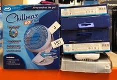 QUANTITY OF ITEMS TO INCLUDE CHILLMAX GO FAN - 360° POWERFUL, PORTABLE CORDLESS FAN - WHITE: LOCATION - A RACK