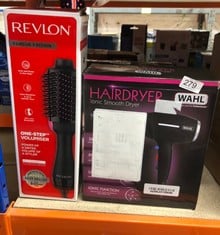 QUANTITY OF HEALTH & BEAUTY ITEMS TO INCLUDE REVLON SALON ONE-STEP HAIR DRYER & VOLUMISER WITH SECTIONING COMB INCLUDED (FOR MID TO LONG HAIR, ONE-STEP TECHNOLOGY, 2-IN-1 STYLING TOOL, IONIC & CERAMI