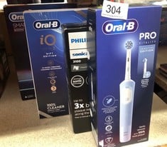 QUANTITY OF HEALTH & BEAUTY ITEMS TO INCLUDE ORAL-B VITALITY PRO ELECTRIC TOOTHBRUSHES ADULTS, 1 HANDLE, 2 TOOTHBRUSH HEADS, 3 BRUSHING MODES INCLUDING SENSITIVE PLUS, , BLUE: LOCATION - B RACK