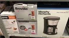 QUANTITY OF KITCHEN & APPLIANCES ITEMS TO INCLUDE BREVILLE BLEND ACTIVE PERSONAL BLENDER & SMOOTHIE MAKER | 350W | 2 PORTABLE BLEND ACTIVE BOTTLES (600ML) | LEAK PROOF LIDS | WHITE & GREEN [VBL246]: