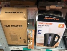 QUANTITY OF KITCHEN & APPLIANCES ITEMS TO INCLUDE PAUL RUSSELLS ELECTRIC PLASTIC KETTLE, 2200W 1.7L, HOT WATER DISPENSER, BLACK BOIL-DRY PROTECTION, AUTO SHUT OFF STRIX CONTROL: LOCATION - D RACK