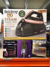 QUANTITY OF KITCHEN & APPLIANCES ITEMS TO INCLUDE BELDRAY STEAM STATION IRON – STEAM GENERATOR IRON, DETACHABLE 1.2L WATER TANK, SMOOTH GLIDE SOLEPLATE, POWERFUL STEAM BURST, VERTICAL STEAM, ADJUSTAB