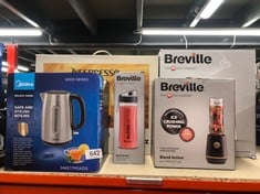 QUANTITY OF KITCHEN & APPLIANCES ITEMS TO INCLUDE BREVILLE BLEND ACTIVE PERSONAL BLENDER & SMOOTHIE MAKER | 350W | 1 PORTABLE BLEND ACTIVE BOTTLE (600ML) | LEAK PROOF LID | BLACK & GOLD [VBL251]: LOC