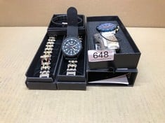 QUANTITY OF ASSORTED JEWELLERY TO INCLUDE MENS STAINLESS MESALITH WATCH WITH BLUE FACE AND BEZEL: LOCATION - D RACK