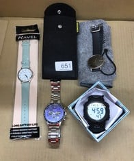 QUANTITY OF ASSORTED WATCHED TO INCLUDE SEKONDA UNISEX WATCH IN BLACK WITH MATCHING BLACK METAL MICRO LINK STRAP: LOCATION - D RACK