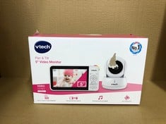 VTECH VM924 VIDEO BABY MONITOR WITH CAMERA, PAN & TILT, BABY MONITOR WITH 5" LCD SCREEN,UP TO 17 HRS BATTERY LIFE,1.33X ZOOM,NIGHT VISION,300M LONG RANGE,SOOTHING SOUNDS,2-WAY TALK,SECURED TRANSMISSI