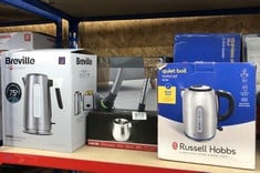 QUANTITY OF KITCHEN & APPLIANCES ITEMS TO INCLUDE RUSSELL HOBBS BRUSHED STAINLESS STEEL ELECTRIC 1.7L CORDLESS KETTLE (QUIET & FAST BOIL 3KW, REMOVABLE WASHABLE ANTI-SCALE FILTER, PUSH BUTTON LID, PE