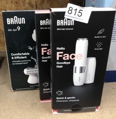 QUANTITY OF HEALTH & BEAUTY ITEMS TO INCLUDE BRAUN SILK-ÉPIL 9, EPILATOR WITH PIVOTING HEAD FOR EASY HAIR REMOVAL, WET & DRY, LASTING SMOOTH SKIN, WITH LADY SHAVER HEAD & TRIMMER COMB, 9-041, WHITE/S