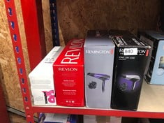 QUANTITY OF ITEMS TO INCLUDE REMINGTON IONIC DRY HAIR DRYER 2200 - HAIRDRYER WITH DIFFUSER AND CONCENTRATOR, 3 HEAT 2 SPEED SETTINGS, COOL SHOT, D3190S SILVER: LOCATION - E RACK