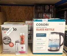 QUANTITY OF ITEMS TO INCLUDE BREVILLE BLEND ACTIVE PERSONAL BLENDER & SMOOTHIE MAKER | 350W | 2 PORTABLE BLEND ACTIVE BOTTLES (600ML) | LEAK PROOF LIDS | WHITE & PINK [VBL248]: LOCATION - E RACK