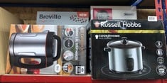 QUANTITY OF ITEMS TO INCLUDE RUSSELL HOBBS ELECTRIC RICE COOKER & STEAMER - 1.8L (10 CUP) KEEP WARM FUNCTION, REMOVABLE NON STICK BOWL, EASY TO CLEAN, STEAMER BASKET, MEASURING CUP & SPOON INC, ENERG