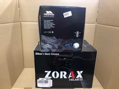 TRESPASS LIGHTWEIGHT HELMET + ZORAX BIKERS BEST CHOICE HELMET SIZE L 58-62: LOCATION - E RACK