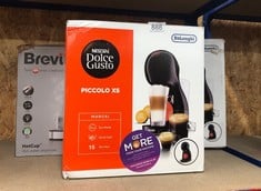 QUANTITY OF ITEMS TO INCLUDE DELONGHI NESCAFÉ DOLCE GUSTO PICCOLO XS POD CAPSULE COFFEE MACHINE, ESPRESSO, CAPPUCCINO AND MORE, EDG210.B, 0.8 LITERS, BLACK & RED: LOCATION - E RACK