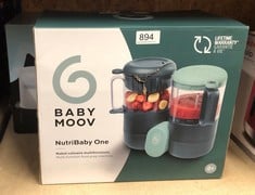 QUANTITY OF ITEMS TO INCLUDE BABYMOOV NUTRIBABY ONE 4-IN-1 BABY FOOD MAKER, BABY FOOD BLENDER AND STEAMER, FOOD PROCESSOR FOR WEANING, WARMER, DEFROSTER: LOCATION - E RACK