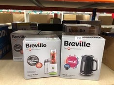 QUANTITY OF KITCHEN & APPLIANCES ITEMS TO INCLUDE BREVILLE BOLD BLACK ELECTRIC KETTLE | 1.7L | 3KW FAST BOIL | BLACK & SILVER CHROME [VKT221]: LOCATION - B