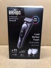 BRAUN BEARD TRIMMER SERIES 9 BT9441, TRIMMER WITH BARBER TOOLS AND 180-MIN RUNTIME, RATED WHICH BEST BUY.: LOCATION - C