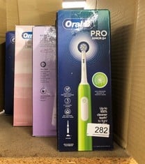 QUANTITY OF HEALTH & BEAUTY ITEMS TO INCLUDE ORAL-B PRO JUNIOR KIDS ELECTRIC TOOTHBRUSH, 1 TOOTHBRUSH HEAD, 3 MODES WITH KID-FRIENDLY SENSITIVE MODE, FOR AGES 6+, , GREEN: LOCATION - D