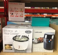 QUANTITY OF KITCHEN & APPLIANCES ITEMS TO INCLUDE QUEST 35450 2.5L RICE COOKER / NON-STICK REMOVABLE BOWL / KEEP WARM FUNCTIONALITY / 900W / INCLUDES MEASURING CUP & SPATULA: LOCATION - D