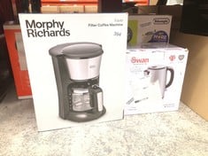 QUANTITY OF KITCHEN & APPLIANCES ITEMS TO INCLUDE MORPHY RICHARDS 162501 EQUIP FILTER COFFEE MACHINE, GLASS, 1000 W, 1.2 LITERS, BRUSHED STEEL: LOCATION - D